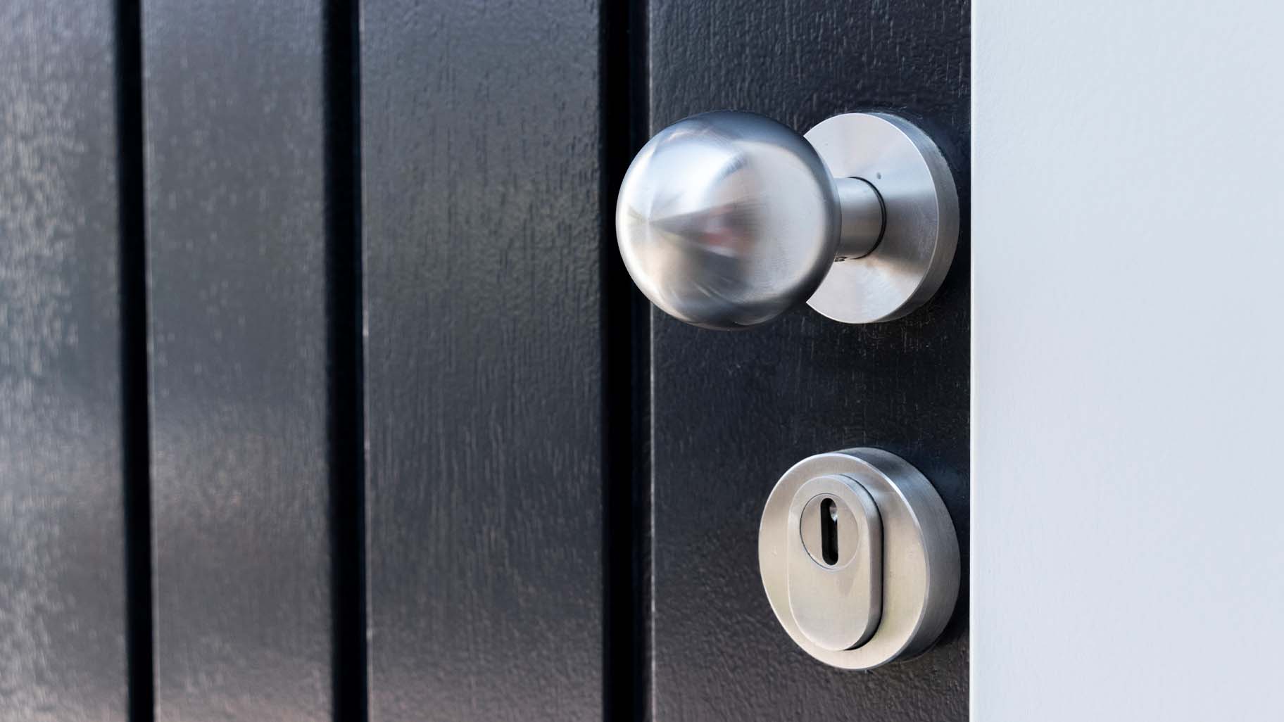 Houten verticale garagedeur en voordeur